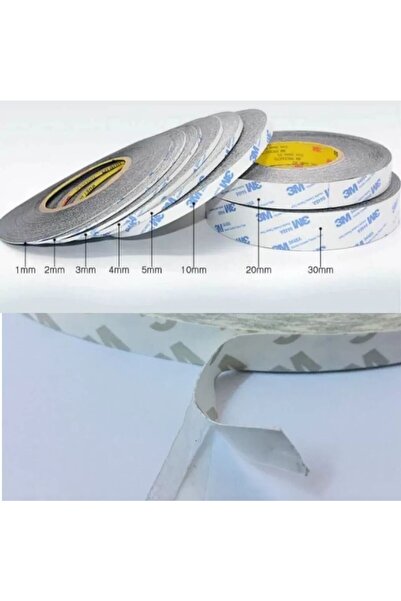 3M 10mm/50mt ŞEFFAF Çift Taraflı Bant, Telefon Tablet Ekran Cam Kasa Kapak Pi...