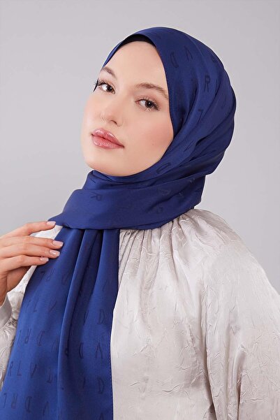 Levidor Navy Blue Lvd Printed Jacquard Shawl
