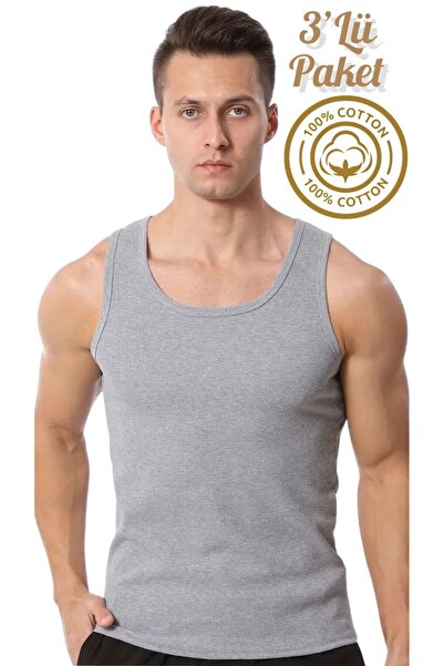 Özten İç Giyim 100% Cotton 3-Pack Compact Combed Cotton Men's Undershirt Ozt3...