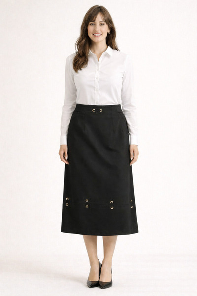 GARNİ Puntu Detailed Skirt Length 87 cm Dir