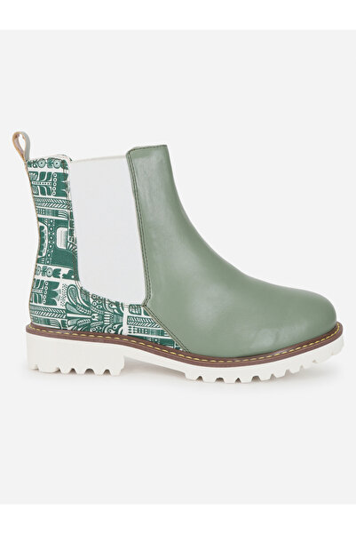 YOHO By Styli Green Comfortable Lightweight Printed Boots
