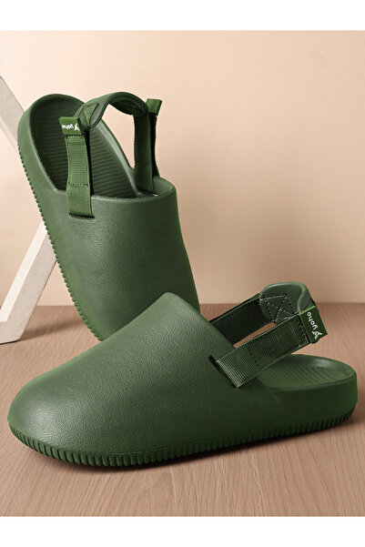 YOHO By Styli Men Olive Glide Clogs with Adjustable Strap