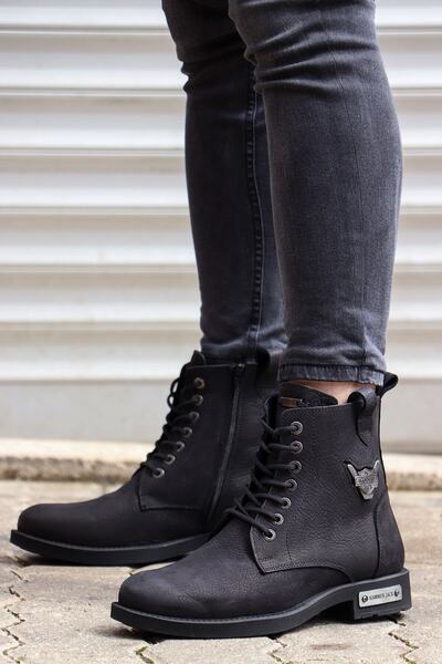 Daloğlu 15200 Genuine Nubuk Leather Zippered Men's Boots Hj