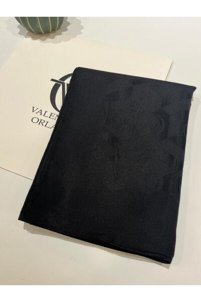 Valentino Orlandi Pamuk Floş Monogram Jakar Şal