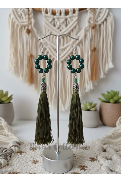 Jivva's Collection Boho Collection Series. Emerald Wind Tassel Earrings