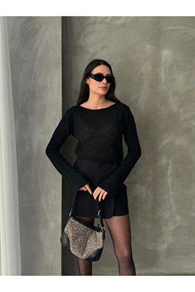 QADİSH بلوزة تريكو نسائية يومية بأكمام طويلة