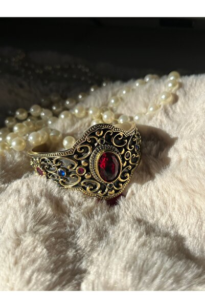 Home Mühr-ü Aşk | El İşçiliği 925 Gümüş & Bronz İşlemeli Taşlı Bilezik