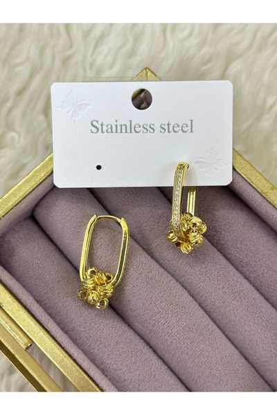 BY YASİN TOPÇU 💛 ✨   Gold Earrings with Sparkling Ring Detail ✨ 💛