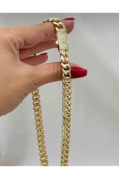 LAYDA VIP Gold Zirkon Taşlı Çelik Gurmet Kolye - Sevgililer Günü Özel