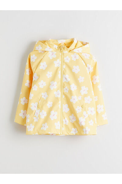 LC Waikiki Lcw Kids Yellow Floral Girl's Coat