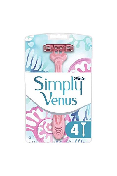 levent شفرات حلاقة نسائية من جيليت سيمبلي 3، عبوة من 4 قطع