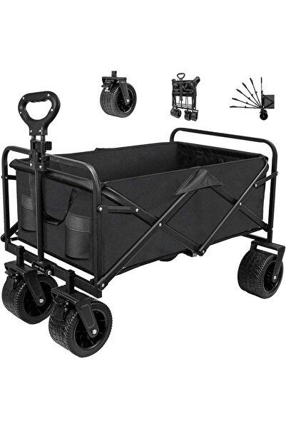 ZAICA Collapsible Folding Wagon Cart for Outdoor Use – Heavy Duty Beach, Picn...
