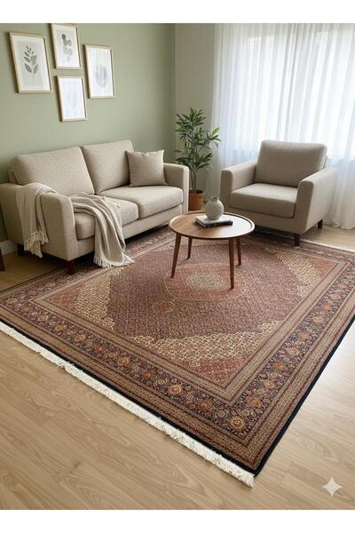 RD RAMAZAN DAĞ EL HALI SANATI El Dokuma İran Mahi Halısı İpek Yün Karışımı Bi...