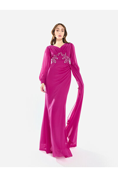 House of Moda By Styli Women Flowing Cape Embellished Maxi Dress