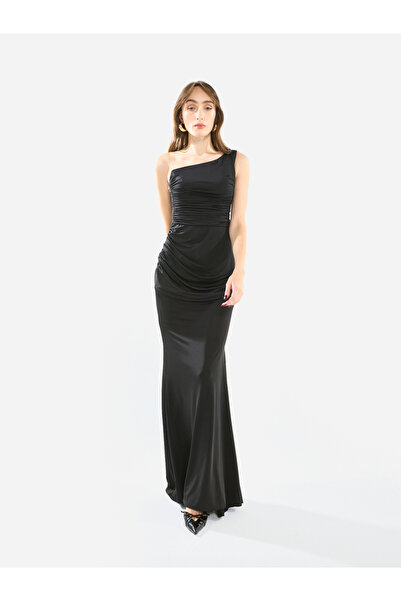 House of Moda By Styli Women One Shoulder Draped Evening Maxi Dress