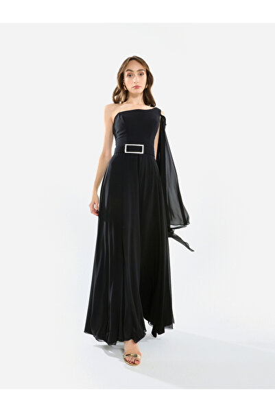 House of Moda By Styli Women One-Shoulder Draped Gown Maxi Dress