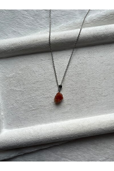 Pel Design Raw Carnelian Stone Steel Necklace Handmade 316L Steel
