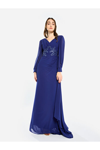 House of Moda By Styli Women Flowing Cape Embellished Maxi Dress