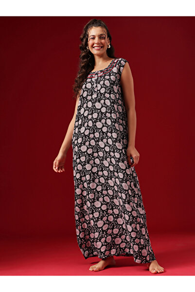Clovia By Styli Women Floral Print Rayon Sleeveless Nightdress