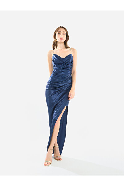 House of Moda By Styli Women Cowl Neck Crystal Strap Gown Maxi Dress