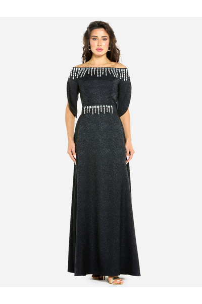 House of Moda By Styli Women Embellished Off Shoulder Gown Dress