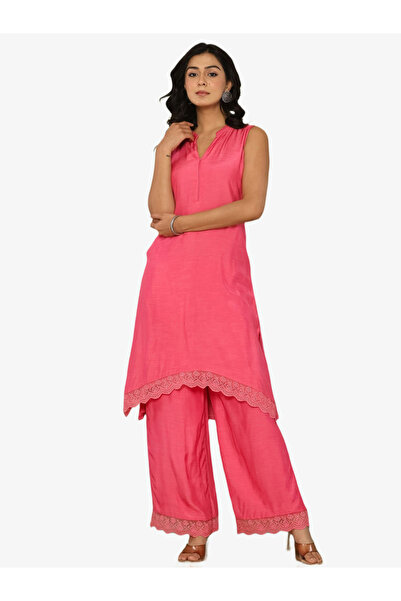KASYA By Styli Women Pink Sleeveless Tunic and Pants Co-Ords