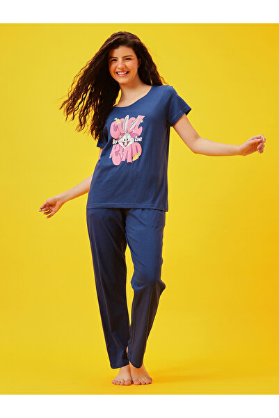 Clovia By Styli Cotton Graphic T-Shirt and Pyjama Set