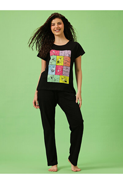 Clovia By Styli Cotton Graphic T-Shirt and Pyjama Set
