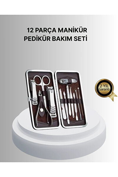 Epilons Professional Nail Care Kit with Steel Tools in Stylish Leather Case