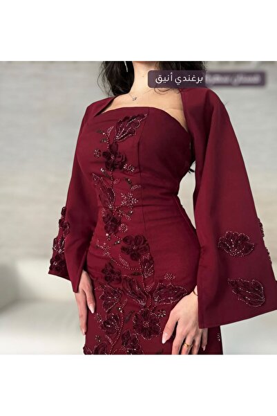 MAIN DRESS Burgundy dress with added jacket