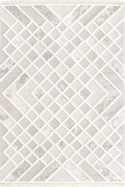 Emin Halı Boca J. 8002 Soft Geometrik Özel Ölçü Bukle Yumuşacık Salon Antre M...