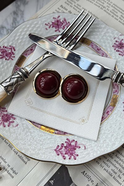 AMORE.İST STORE Oval Plaque Colored Earrings