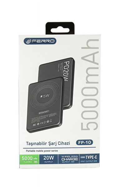 TelkurTeknoloji Ferro FP-10 5.000 mAh Magsafe Özellikli Powerbank