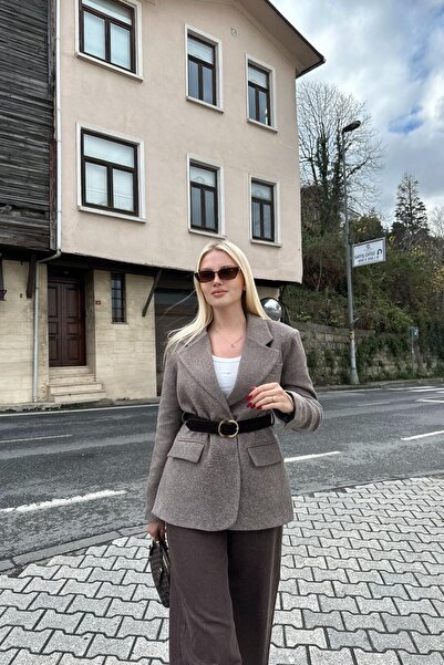 lizge giyim KEMER DETAYLI BLAZER CEKET