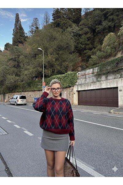 miyoshi BİSİKLET YAKA BAKLAVA DESEN TRIKO KAZAK