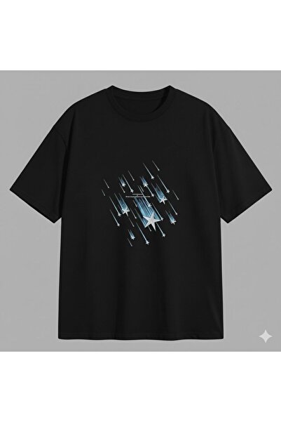 CLASSY.MODA Μπλουζάκι Unisex Oversize με στάμπα Space and Star Gliding