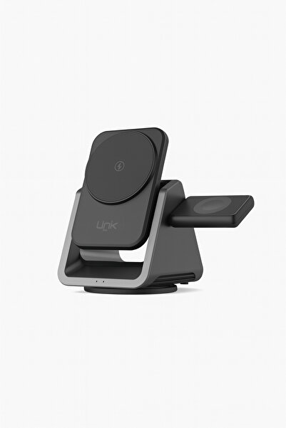 Linktech W798 Premium 3'ü 1 Arada Masa Üstü Wireless Telefon Standı & Şarj Aleti
