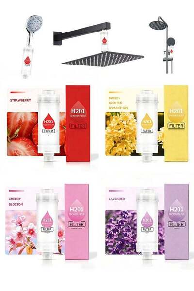 GENERAL عبوة من 4 فلاتر استحمام بفيتامين سي، تزيل الكلور والفلورايد