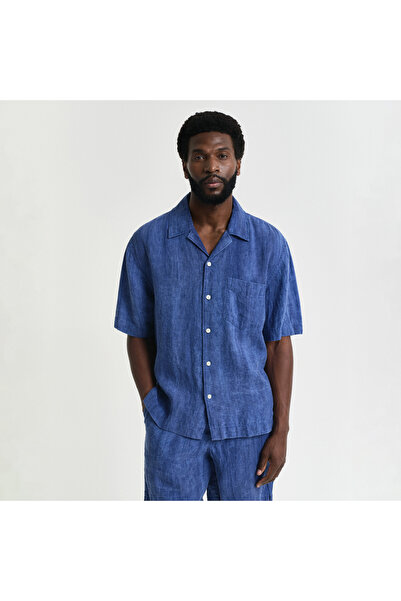 Gant Erkek Lacivert Relaxed Fit Klasik Yaka Gömlek