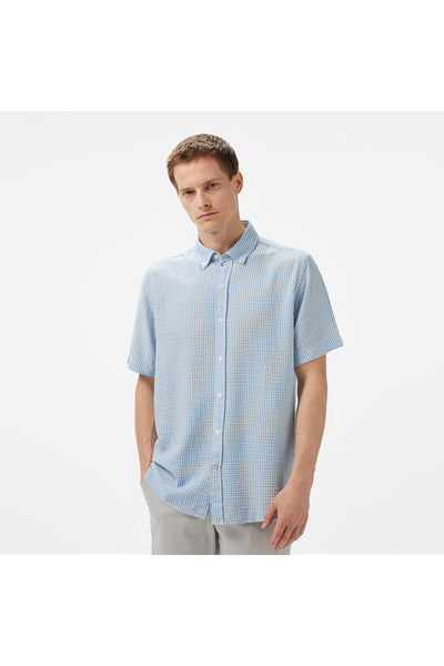 Nautica Erkek Mavi Classic Fit Çizgili Gömlek