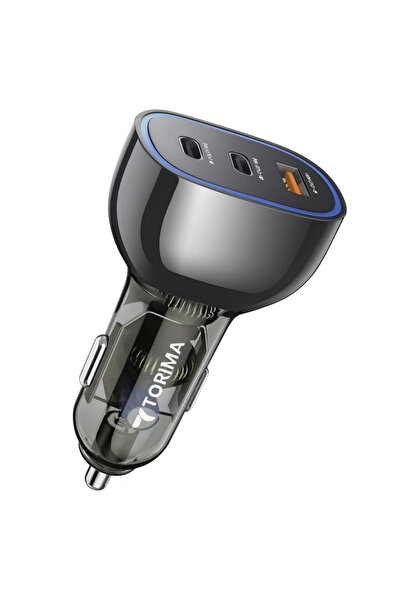 Torima C11 Siyah 68W USB ve Type-C Girişli Çakmaklık Hızlı Şarj Destekli Araç...