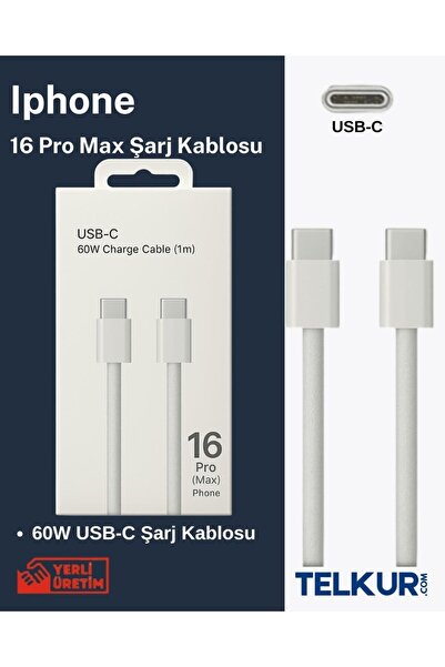TelkurTeknoloji Ferro Fc-16 iPhone 16 Pro Max Compatible Type-C to Type-C Cable
