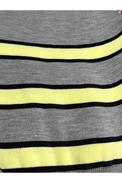 markazzi Women's Striped Polo Neck Knit Sweatshirt