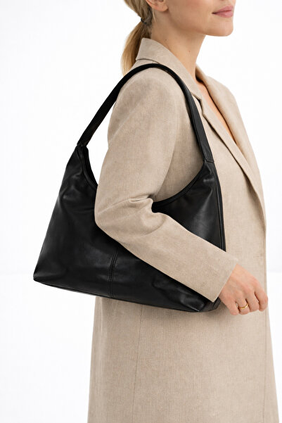 Generic Vintage Deri Omuz Çantası Siyah