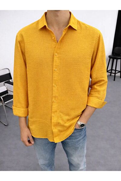 FıttingRoom Oversized Cotton Woven Orange Shirt