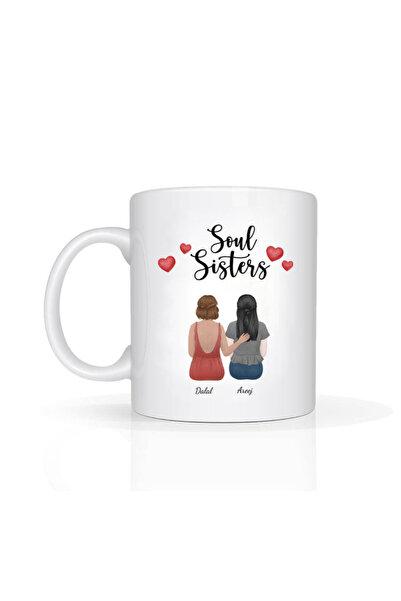 Printoot Soul Sisters Personalized Mug Custom Sister Names Sibling Gift Ceram...