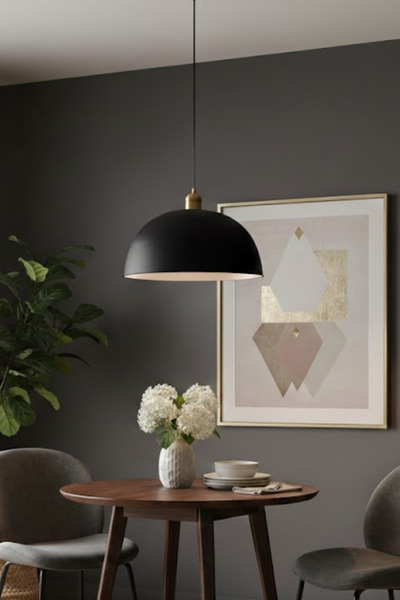 Luzarana Porto Metal Gövde Siyah Renkli Tekli Avize Sarkıt Salon Mutfak Ofis ...