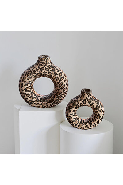 BerLa Home مجموعة مكونة من 2 مزهرية بنمط الفهد البوهيمي - مجموعة ديكور مصنوعة...