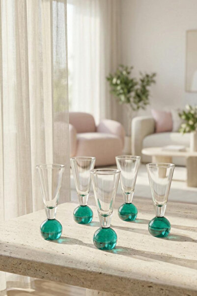 Generic Luxury glass serving set with a colored base – stylish modern design