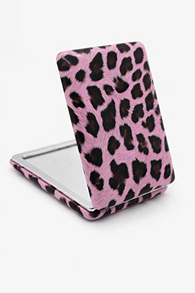 MakeWell Leopar Desenli Dikdörtgen ve Yuvarlak Cep Makyaj Aynası